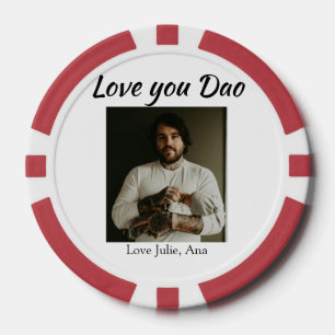 Lot De Jeton De Poker je t'aime papa fête des pères ajouter photo nom si