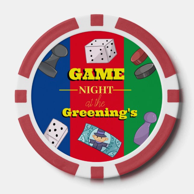 Lot De Jeton De Poker Jeu de nuit jeu partie (Recto)