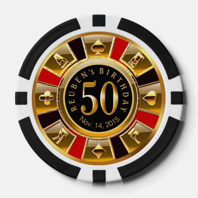 Lot De Jeton De Poker JL Vegas Casino Chip Red & Black (Recto)