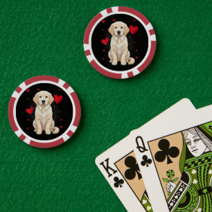 Lot De Jeton De Poker Joli chien Golden Retriever Cream anglais