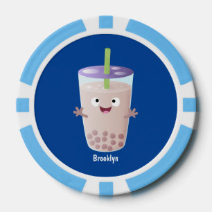 Lot De Jeton De Poker Joli personnage de dessin animé boba thé bulle