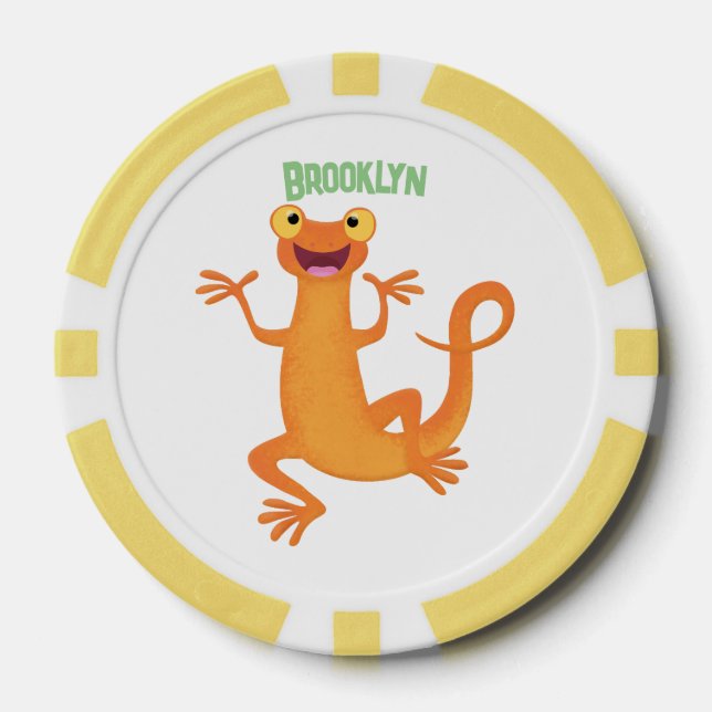 Lot De Jeton De Poker Joli triton orangé joyeux (Recto)