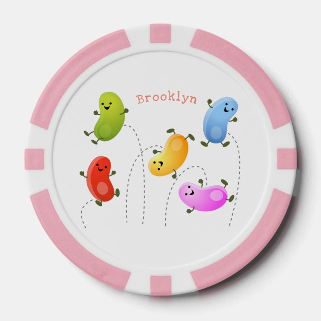 Lot De Jeton De Poker Jolie jellybeans bondissant dessin animé (Recto)