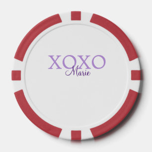 Lot De Jeton De Poker Jour de la Saint Valentin Xoxo ajouter nom pastel