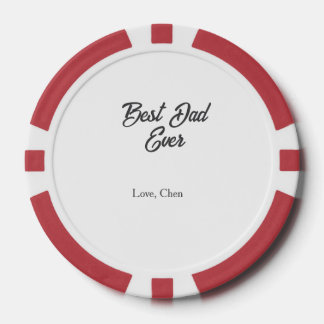 Lot De Jeton De Poker Joyeuse fête des pères nom gris amour meilleur pap