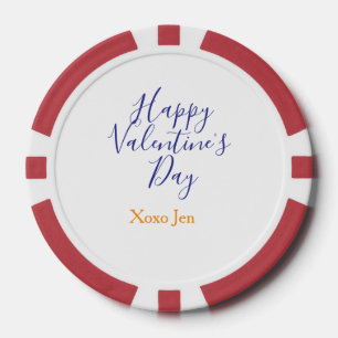Lot De Jeton De Poker Joyeuse Saint-Valentin rose violet xoxo amour nom