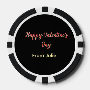 Lot De Jeton De Poker Joyeuse Saint-Valentin rouge noir de nom stylé