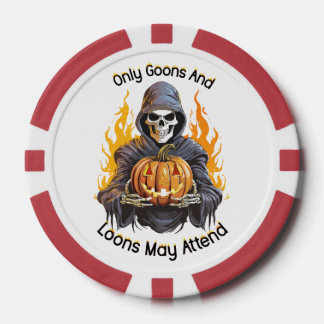 Lot De Jeton De Poker Joyeux Halloween squelette enflammé avec citrouill
