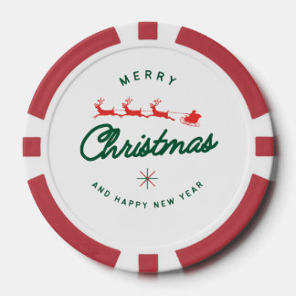 Lot De Jeton De Poker Joyeux Noël et bonne année