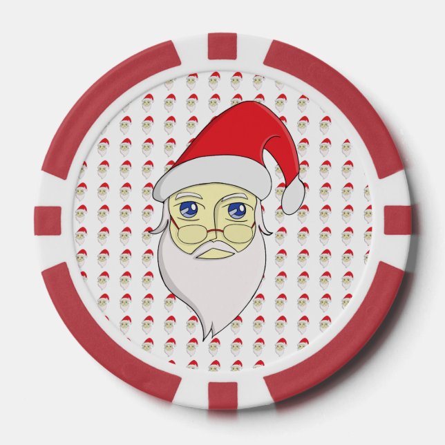 Lot De Jeton De Poker Joyeux Noël Père Noël (Recto)