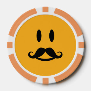 Lot De Jeton De Poker Joyeux puces de poker personnalisé Mustache