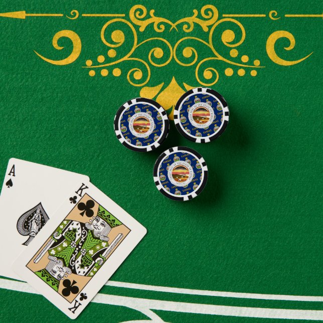 Lot De Jeton De Poker Kansan Flag & Seal, Flag of Kansas (Table de poker (pile))