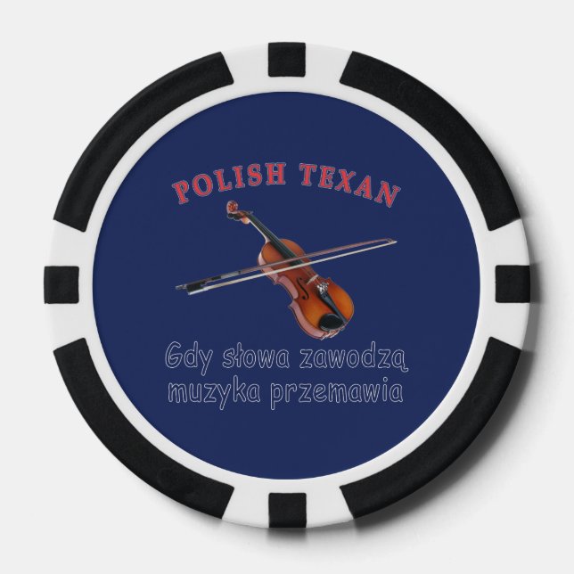 Lot De Jeton De Poker La musique texane polonaise parle (Recto)