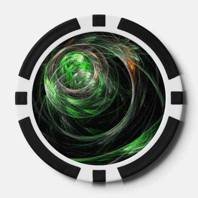 Lot De Jeton De Poker L'art Abstrait vert du monde entier (Recto)