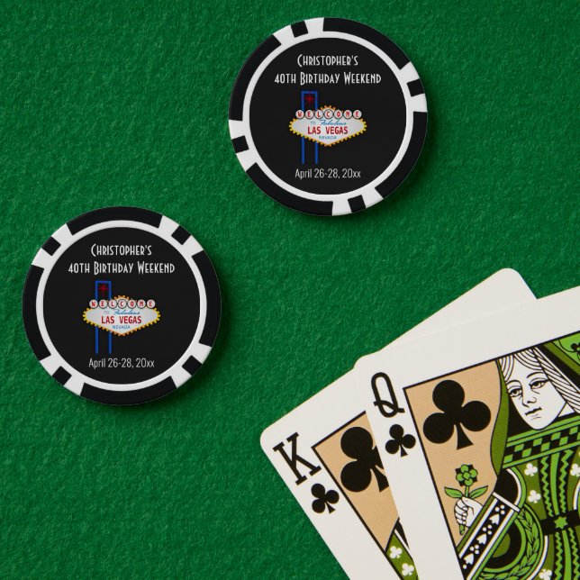 Lot De Jeton De Poker Las Vegas Casino Anniversaire Fête Voyage (Table de poker (double))