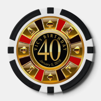 Lot De Jeton De Poker Le 40ème Anniversaire de Vic