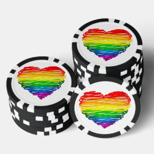 Lot De Jeton De Poker Le cœur arc-en-ciel de SlipperyJoe griffonné tourb