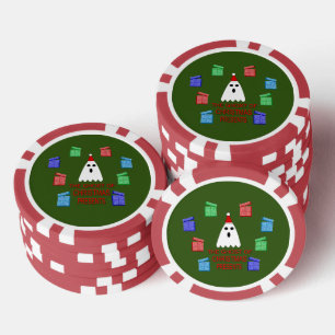 Lot De Jeton De Poker Le fantôme de Noël présente drôle