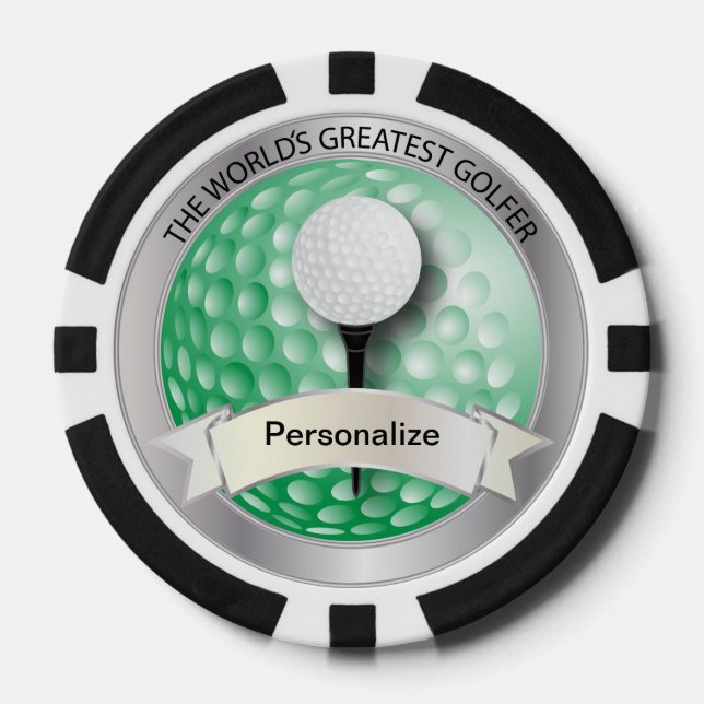 Lot De Jeton De Poker Le plus grand golfeur du monde | Nom do-it-yoursel (Recto)
