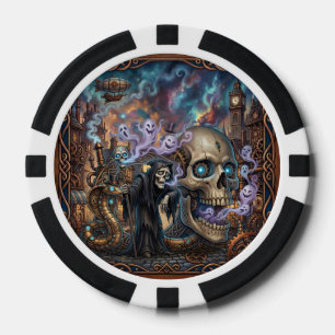 Lot De Jeton De Poker Le squelette drôle – Fantaisie celtique Steampunk.