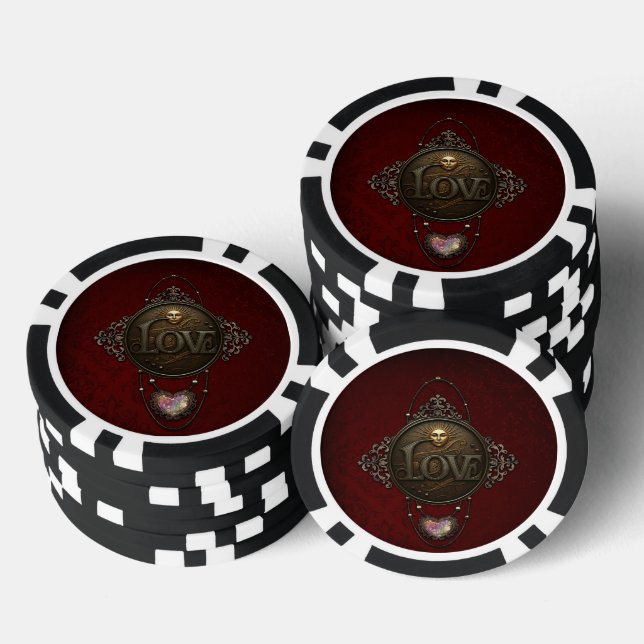 Lot De Jeton De Poker L'Emblème de l'Amour. (Empiler)