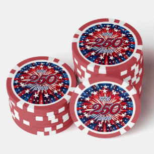 Lot De Jeton De Poker Les 250 ans d'Amérique 1776-2026 Feux d'artifice R