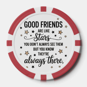 Lot De Jeton De Poker Les bons amis sont comme des étoiles Citation Insp