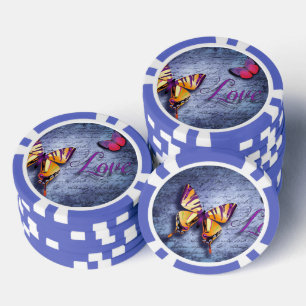 Lot De Jeton De Poker Les papillons aiment le bleu