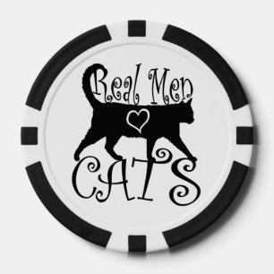 Lot De Jeton De Poker Les vrais hommes aiment les chats en design élégan