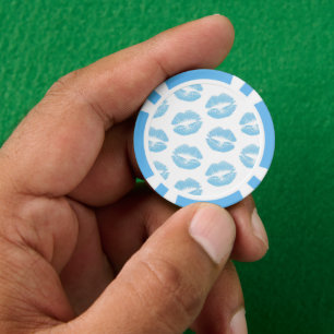 Lot De Jeton De Poker Lèvres bleues, motif de lèvres, rouge à lèvres ble
