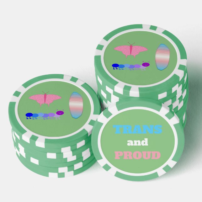 Lot De Jeton De Poker LGBTQIA Transgenre Fierté Caterpillar to Butfly (Empiler)
