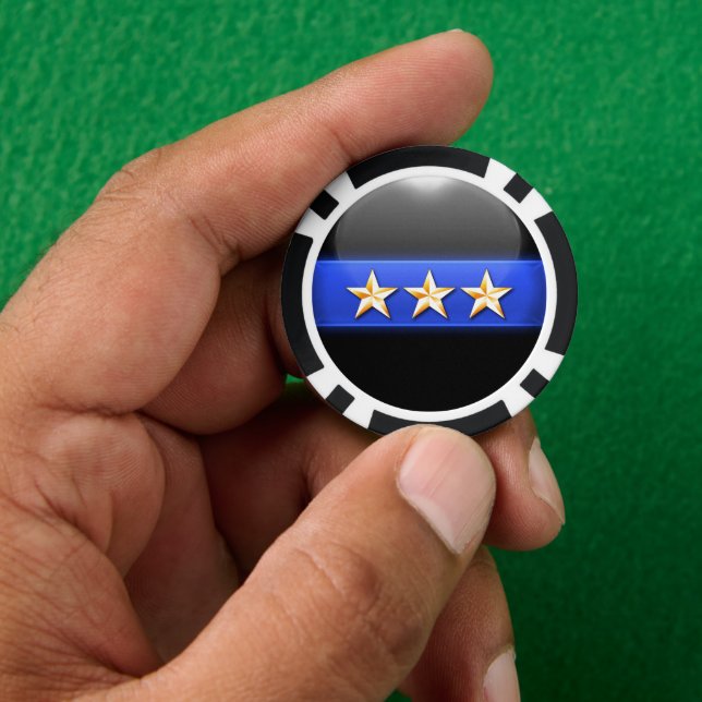 Lot De Jeton De Poker Ligne Bleue fine personnalisée (main)