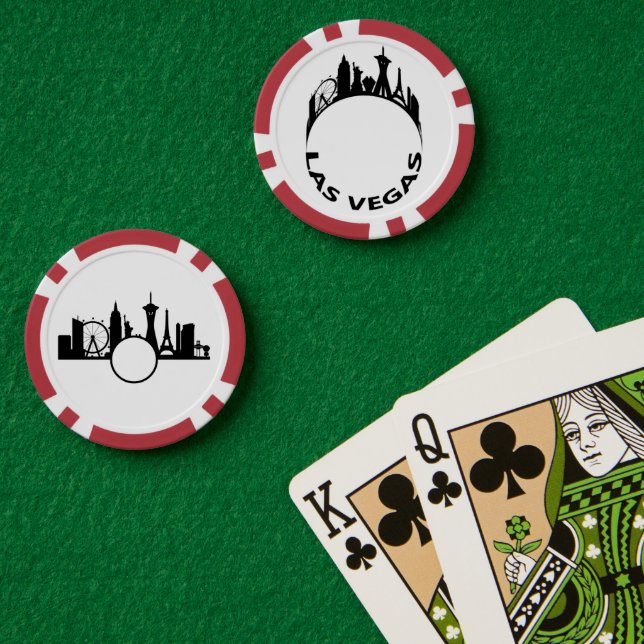 Lot De Jeton De Poker Ligne Skyline personnalisée Las Vegas (Table de poker (double))