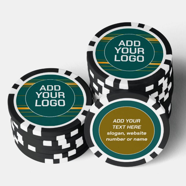 Lot De Jeton De Poker Linen Luxury Modern Green Gold Texture Collection (Empiler)