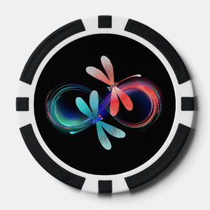 Lot De Jeton De Poker L'infini avec des libellules lumineuses