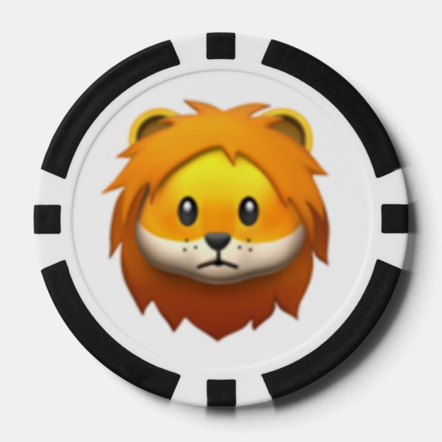 Lot De Jeton De Poker Lion - Emoji (Recto)