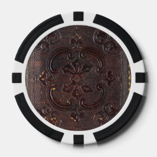 Lot De Jeton De Poker Livre en cuir ancien déchu