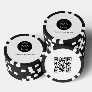 Lot De Jeton De Poker Logo d'entreprise Code QR promotionnel Texte