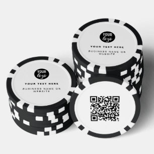 Lot De Jeton De Poker Logo d'entreprise de code QR Moderne minimaliste