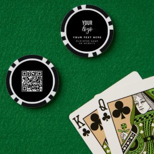 Lot De Jeton De Poker Logo d'entreprise de code QR Noir minimaliste affa