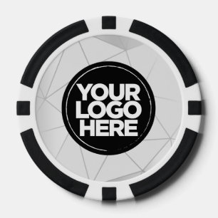 Lot De Jeton De Poker Logo et Texte Géométrique Argent Personnalisés