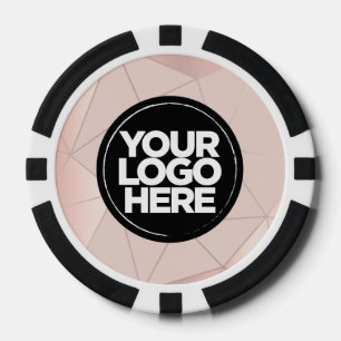 Lot De Jeton De Poker Logo et Texte Géométrique Rose Personnalisé