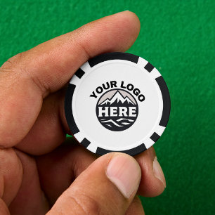 Lot De Jeton De Poker Logo et texte personnalisés blancs