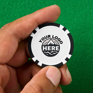 Lot De Jeton De Poker Logo et texte personnalisés blancs