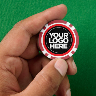 Lot De Jeton De Poker Logo et Texte Personnalisés Cool Rouge
