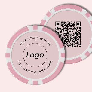 Lot De Jeton De Poker Logo Professionnel Pink QR Code
