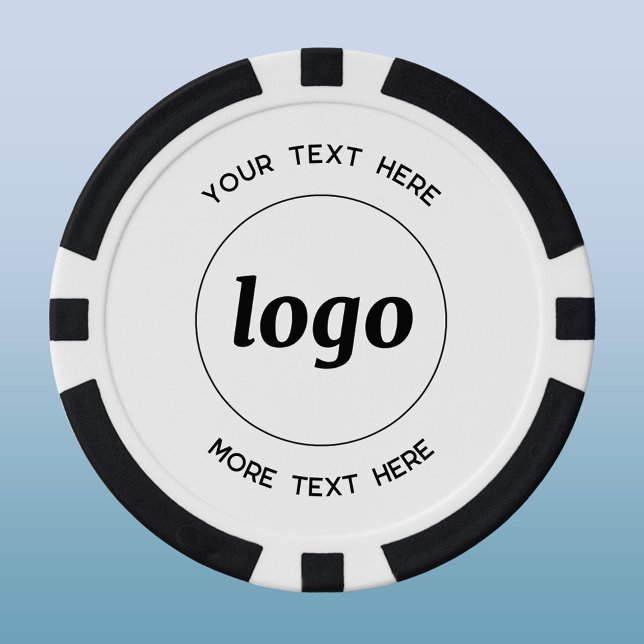 Lot De Jeton De Poker Logo simple et promotion de l'entreprise textuelle (Simple business logo and custom text promotional poker chip)
