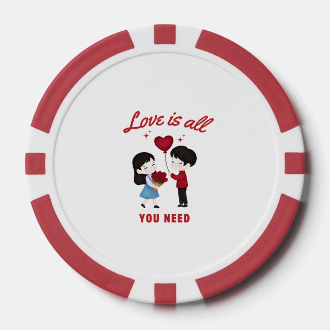 Lot De Jeton De Poker Love Is All You Need (Recto)