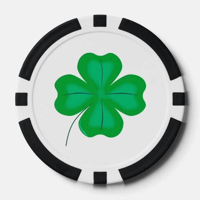 Lot De Jeton De Poker Lucky Four Leaf Shamrock (Recto)