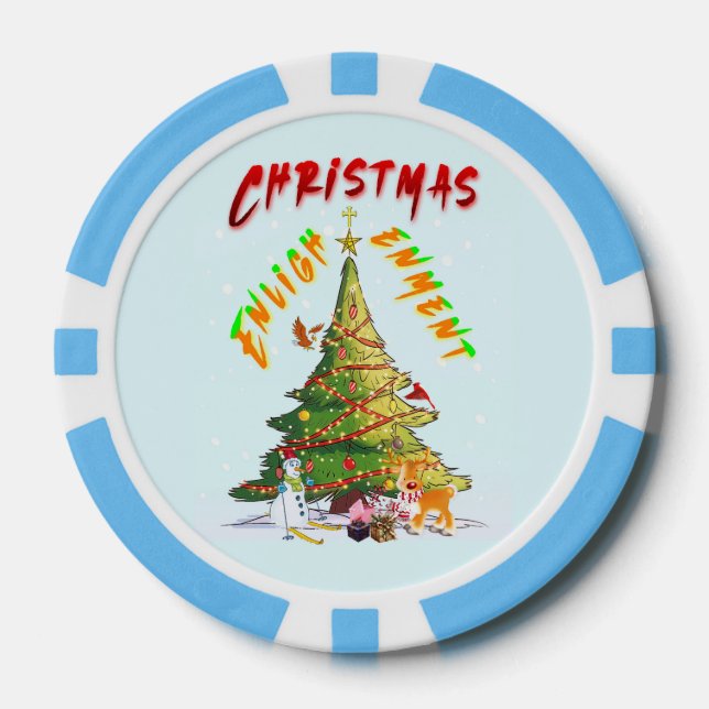 Lot De Jeton De Poker Lumière de Noël (Recto)
